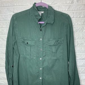 Green Button Down Blouse